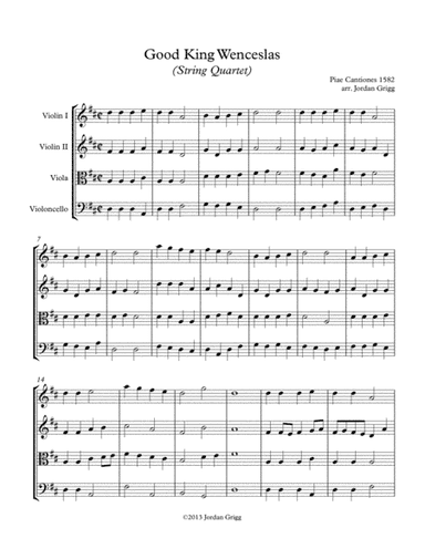 Good King Wenceslas (String Quartet) (arr. Jordan Grigg)