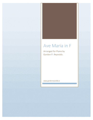 Ave Maria for Piano in F (arr. G.P. Reynolds)