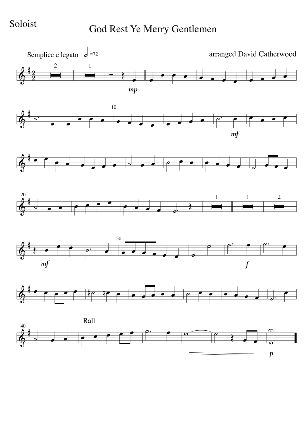 Oboe solo - God Rest Ye Merry Gentlemen.  A carol with piano accompaniment by David Catherwood (arr. David Catherwood)