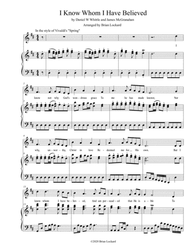I Know Whom I Have Believed Piano and Voice (arr. Brian Lockard)