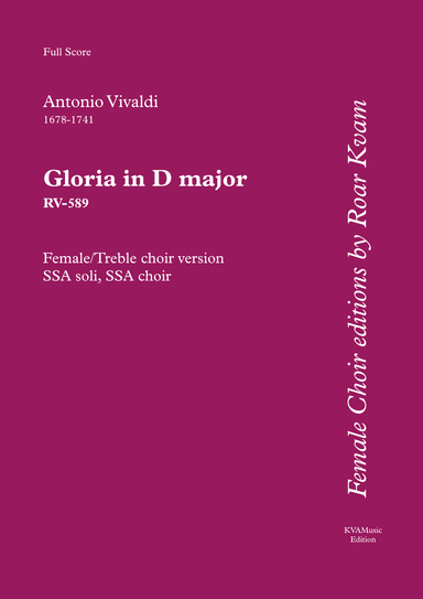 Vivaldi: Gloria in D major (SA soli, SSA choir edition) - Score Only (arr. Roar Kvam)