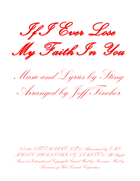 If I Ever Lose My Faith In You (arr. Jeff Tincher)