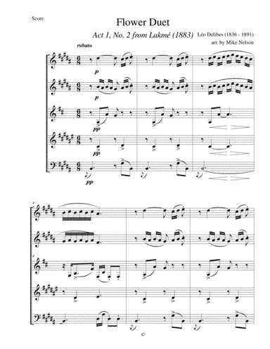 Flower Duet from Lakme (Wind Quintet) (arr. Mike Nelson)