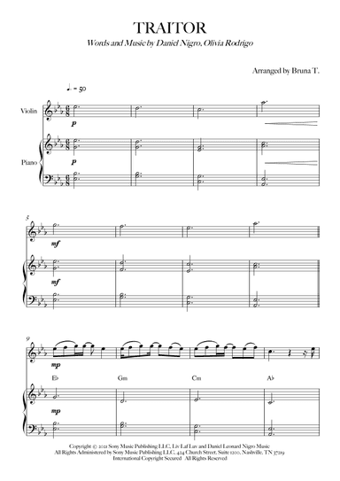 Traitor (arr. Bruna T.)