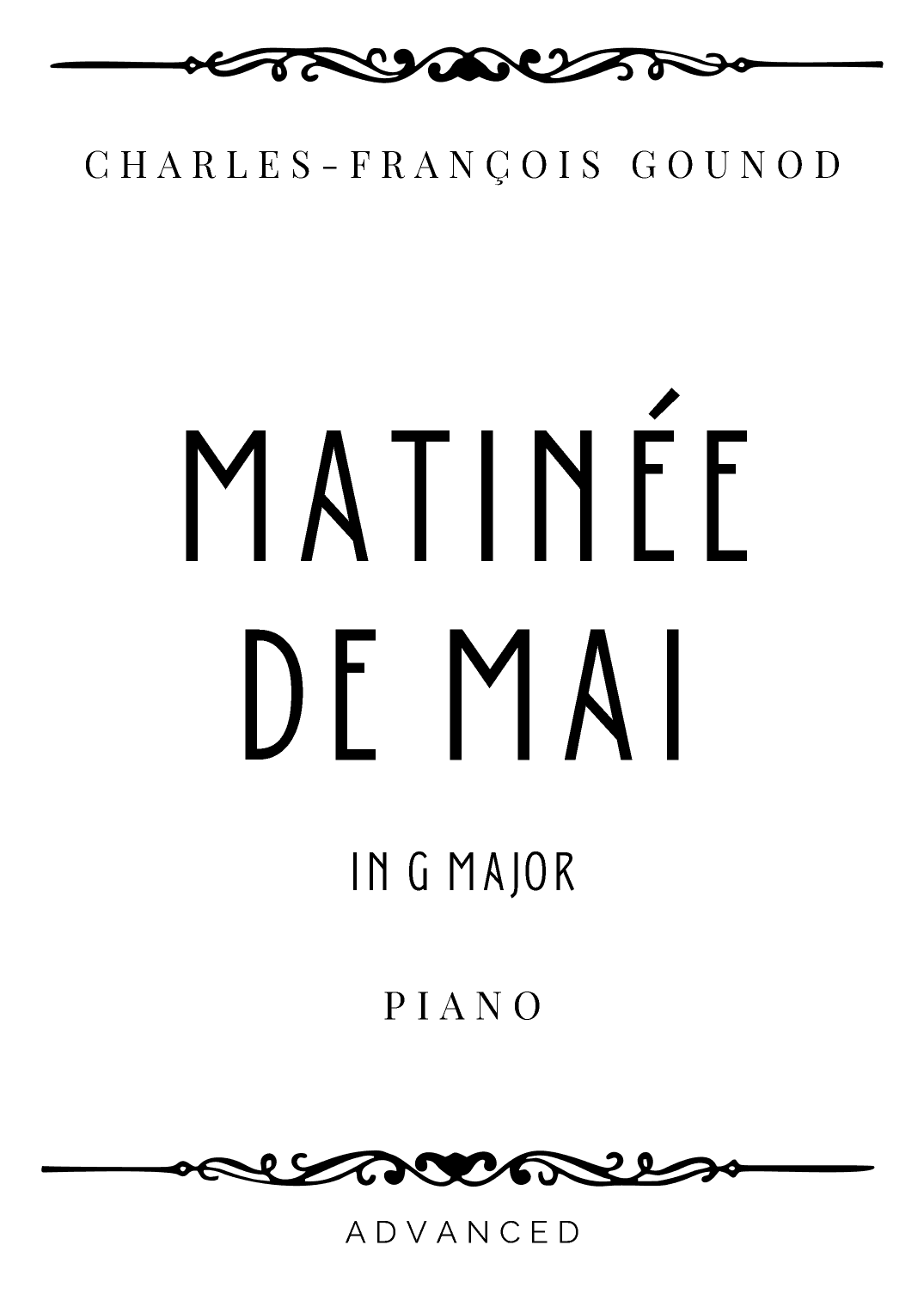 Gounod - Matinée de Mai (May Morning) in G Major - Advanced (arr. Piacere Music Sheets)