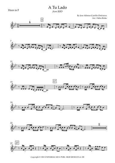 A Tu Lado (arr. Fabio Britto)