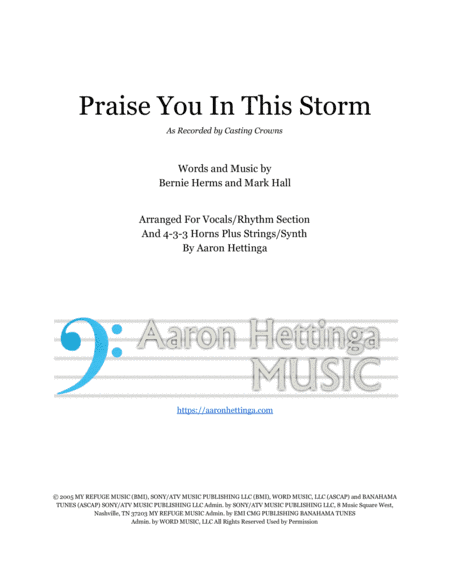 Praise You In This Storm (arr. Aaron Hettinga)