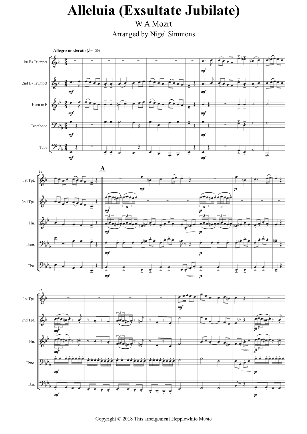 Alleluia (Exsultate Jubilate) (arr. Nigel Simmons)
