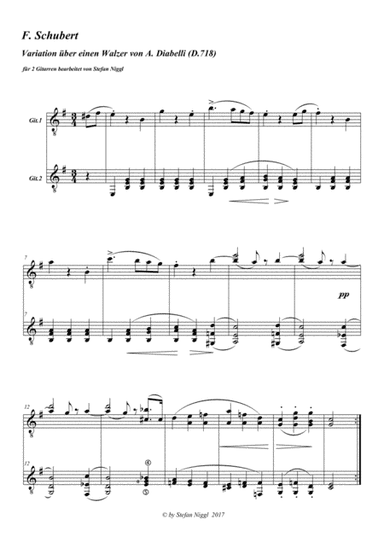 Variation on a Waltz by Diabelli, D.718 (arr. Stefan Niggl)
