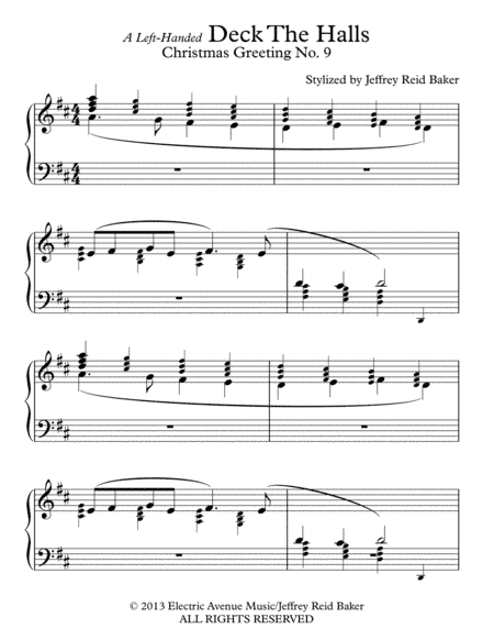 A Left Handed Deck The Halls (arr. Jeffrey Reid Baker)