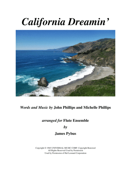 California Dreamin' (arr. James Pybus)