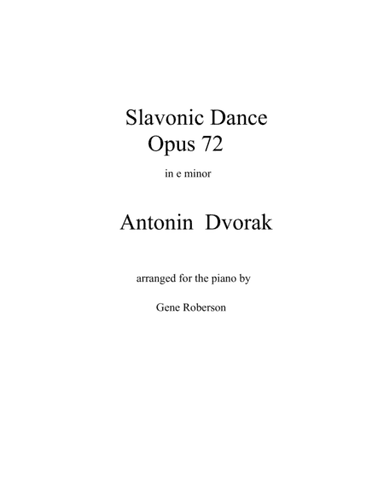 Slavonic Dance in E minor Opus 72 Dvorak (arr. Gene Roberson)