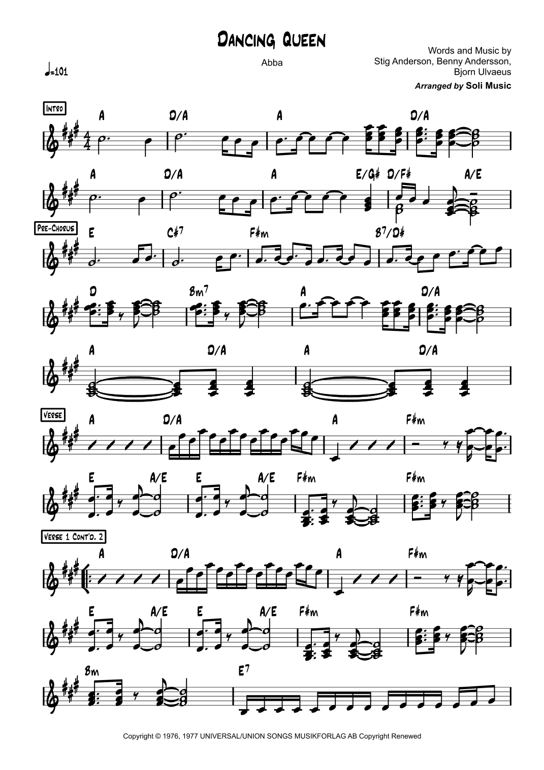 Dancing Queen (arr. Soli Music)
