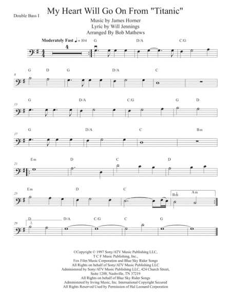 My Heart Will Go On (Love Theme from Titanic) (arr. Bob Mathews)