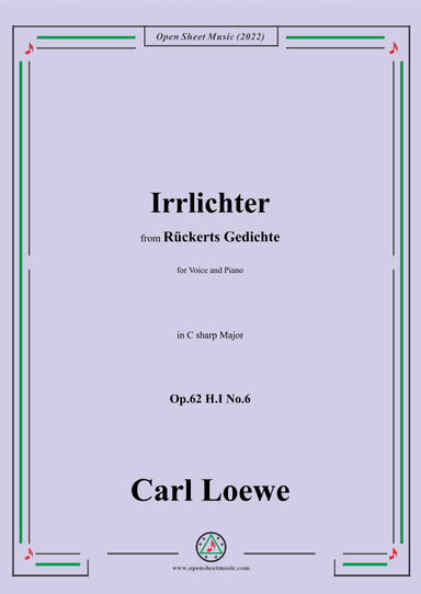 Loewe-Irrlichter,in C sharp Major,Op.62 H.I No.6 (arr. OSM Press)