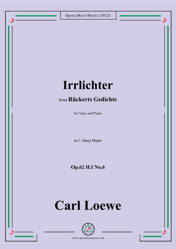 Loewe-Irrlichter,in C sharp Major,Op.62 H.I No.6 (arr. OSM Press)
