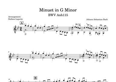 Minuet in G minor - BWV Anh 115 (arr. Stefano Laporte)