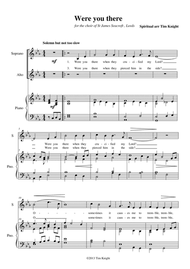 Were you there when they crucified my lord (arr. Tim Knight)