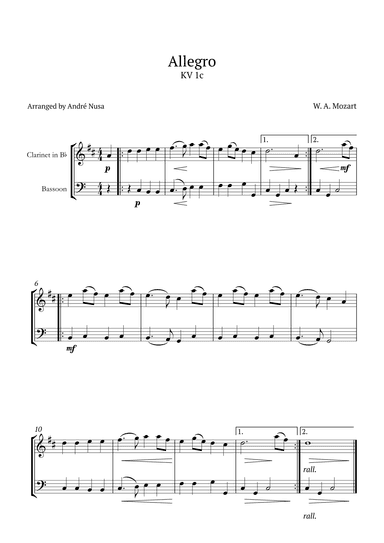 Allegro K1c (arr. André Nusa)