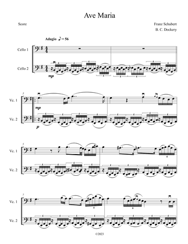 Ave Maria (Cello Duet) (arr. B. C. Dockery)