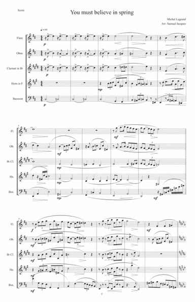 You Must Believe In Spring (arr. Samuel Jacques)