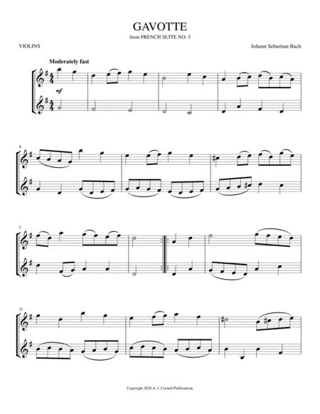 Gavotte (from French Suite No. 5) (arr. Mark Phillips)