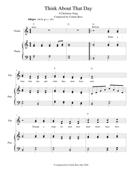 Think About That Day - a Christmas violin duet