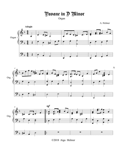 Pavane in D Minor f. Organ