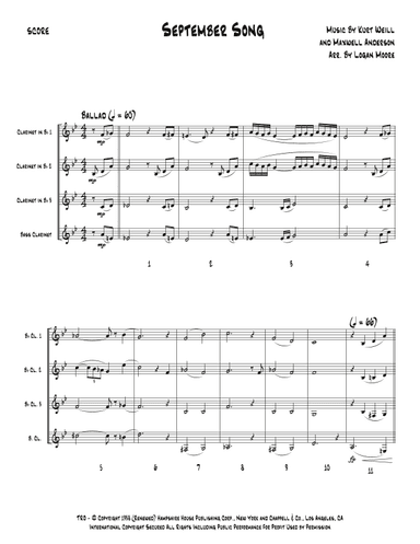 September Song (arr. Logan Moore)