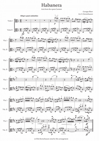 Habanera from Carmen for viola duet (arr. Elin Korneliussen)