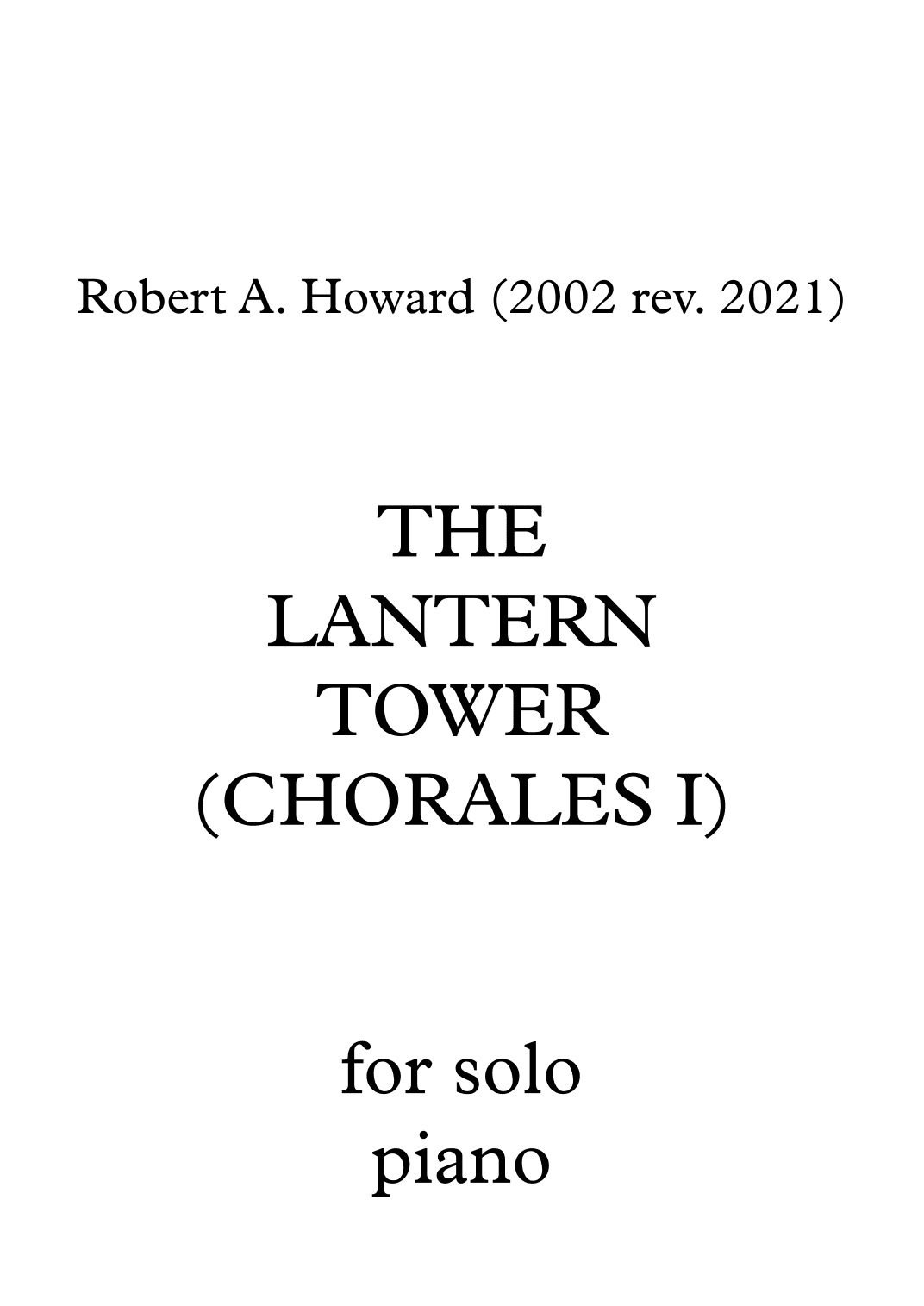 The Lantern Tower (Chorales I)