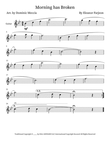Morning Has Broken (arr. Dominic Meccia)