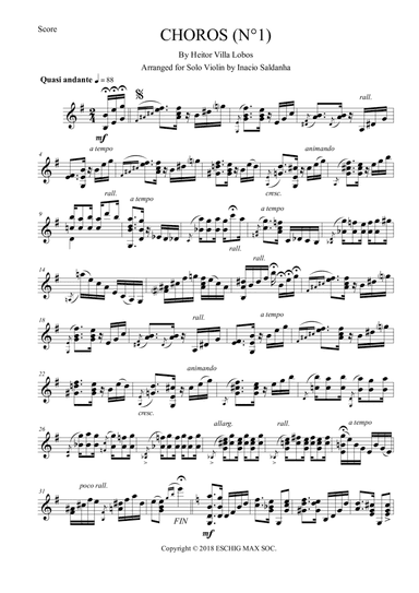 Choros No 1 (arr. Inacio Saldanha)