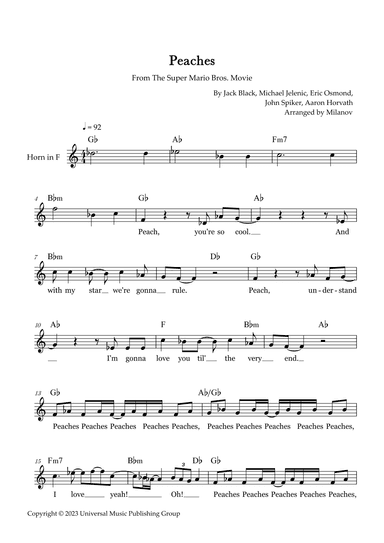 Peaches (arr. Milanov)