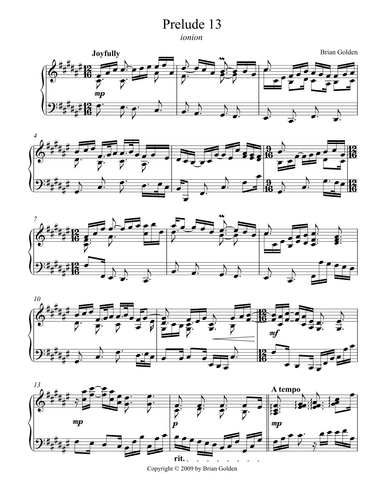 Prelude 13 in F# Major Ionian