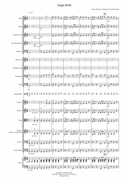 Jingle Bells (Jazzy Style!) for School Orchestra (arr. David Burndrett)