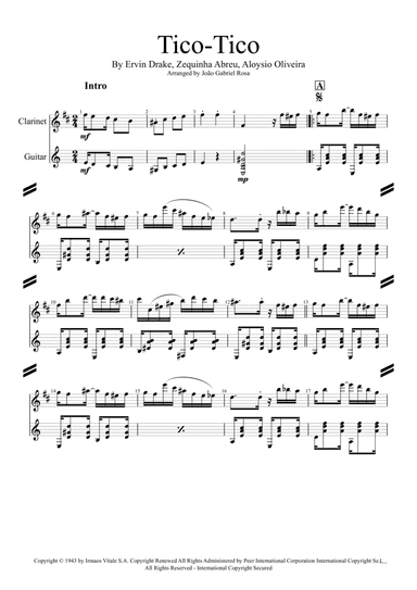 Tico Tico (tico Tico No Fuba) (arr. João Gabriel Rosa)
