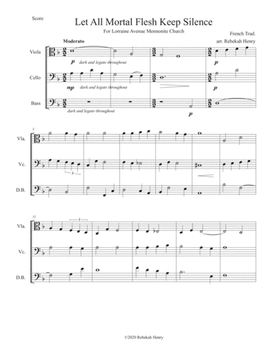 Let All Mortal Flesh Keep Silence (String Trio) (arr. Rebekah Henry)