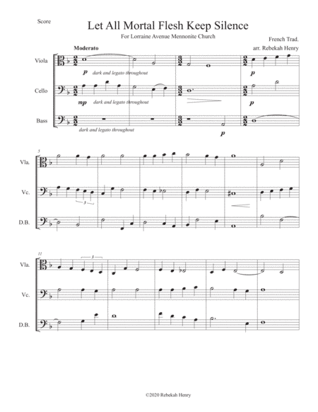 Let All Mortal Flesh Keep Silence (String Trio) (arr. Rebekah Henry)