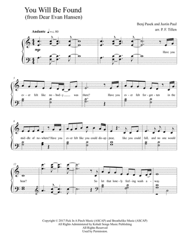 You Will Be Found (arr. P. F. Tillen)