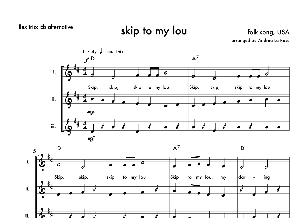Skip to My Lou (arr. Andrea La Rose)