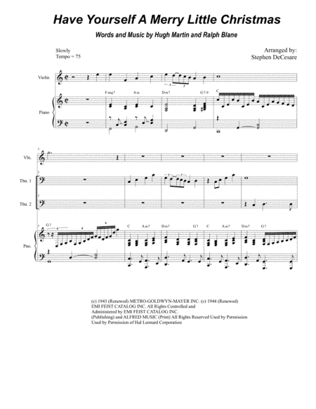 Have Yourself A Merry Little Christmas  from MEET ME IN ST. LOUIS (arr. Stephen DeCesare)