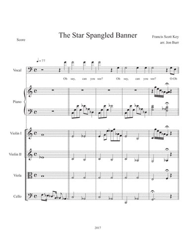 The Star Spangled Banner (String Quintet and Voice) (arr. Jon Burr)