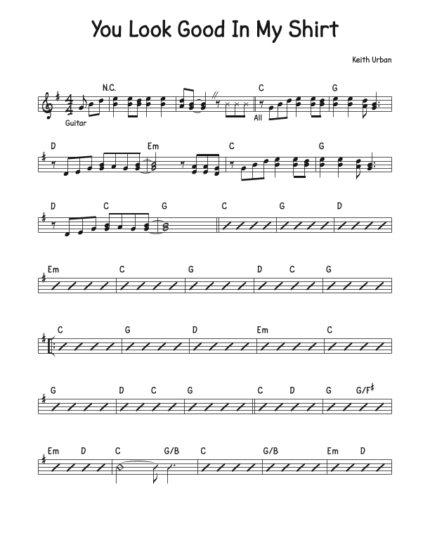 You Look Good In My Shirt (arr. David M Fagnant)