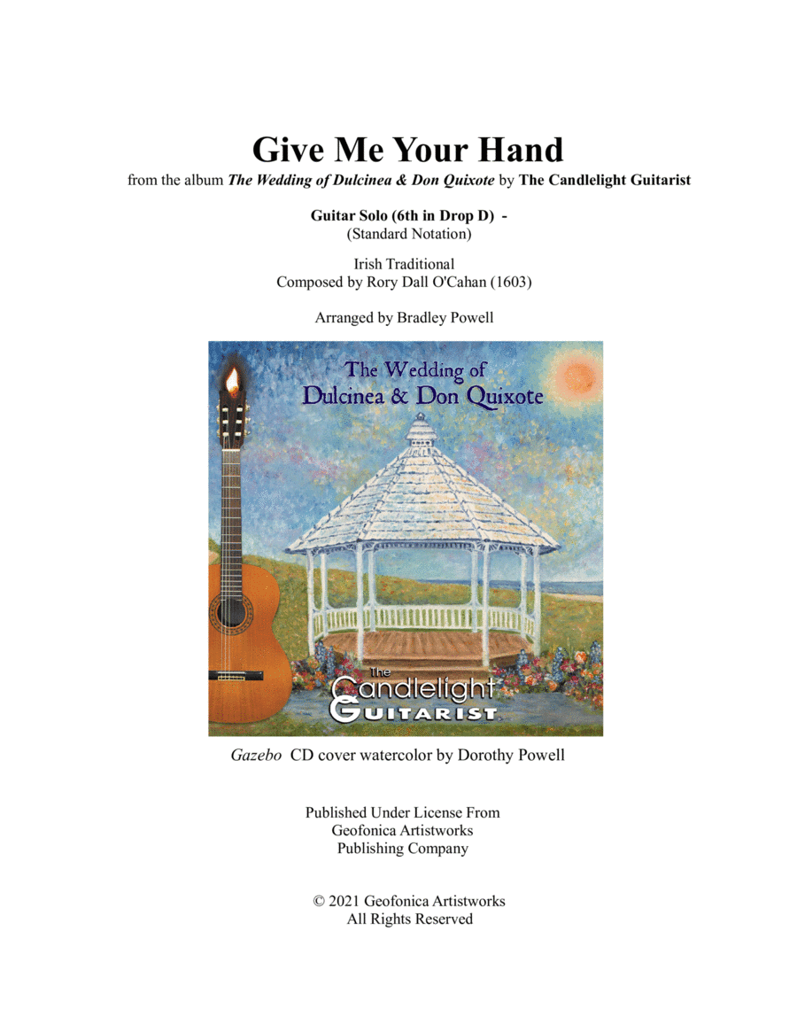 Give Me Your Hand (Tabhair dom do Lámh) Irish Traditional - Guitar Solo (standard notation) (arr. Bradley Powell (The Candlelight Guitarist))