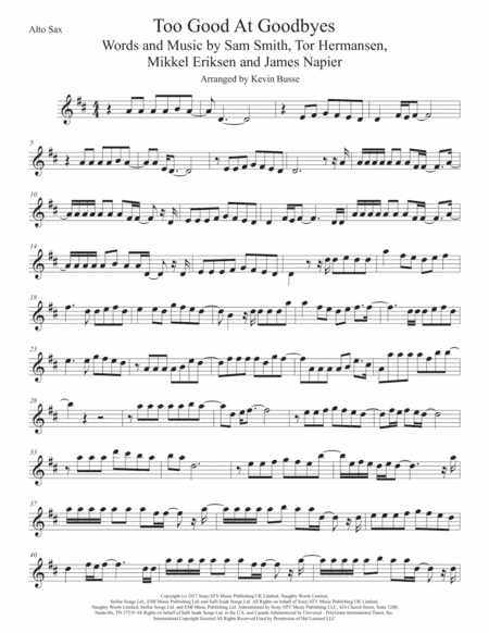 Too Good At Goodbyes (arr. Kevin Busse)