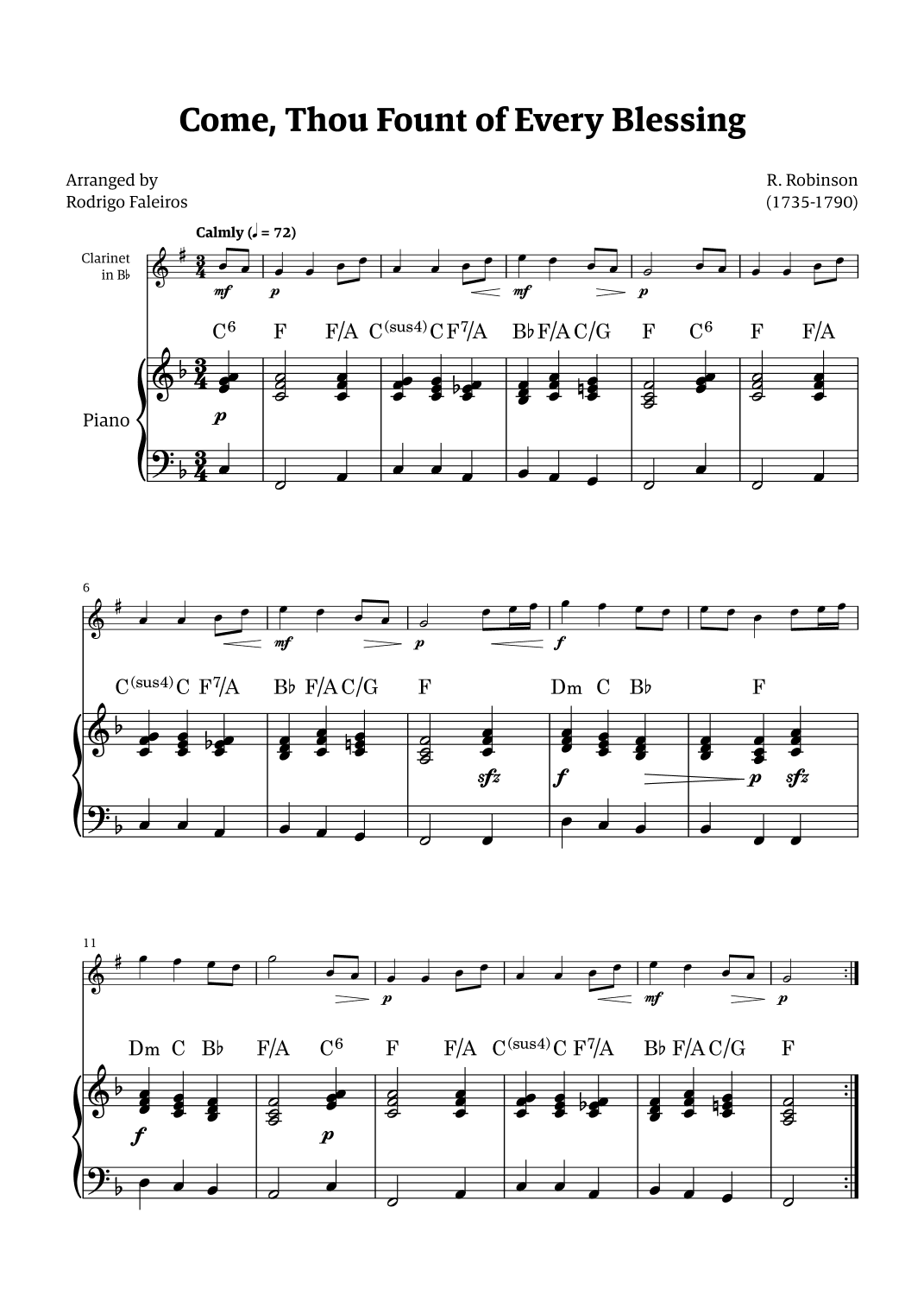 Come Thou Fount of Every Blessing (arr. Rodrigo Faleiros)