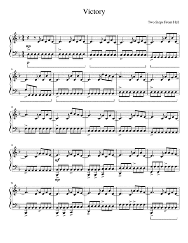 Victory -Two Steps From Hell - Piano Arrangement - Intermediate Difficulty (arr. Nikita Khryapin)