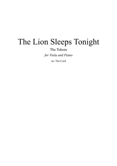 The Lion Sleeps Tonight (arr. Tim Curd)