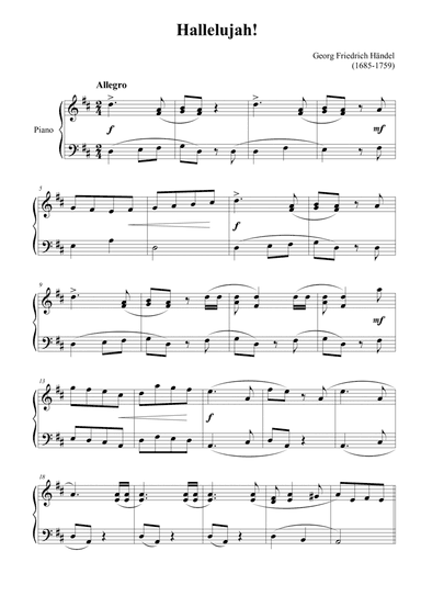 Handel's Hallelujah (arr. Passoni Music)